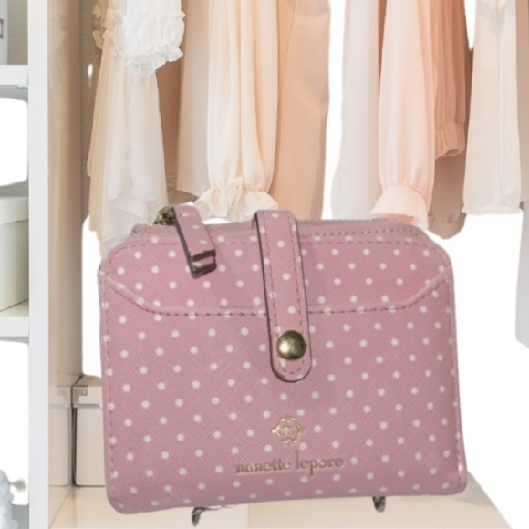 Nanette Lepore Handbags - Nanette Lepore “Liza” Bi-fold Polka Dot Wallet, Pink